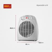 Aquecedor A Ar Mondial Cinza e Branco 2000W A-08 - 5
