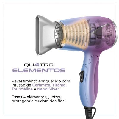 Secador de Cabelo By Juliette Mondial Azul e Rosa 1200W SCT-JU-03