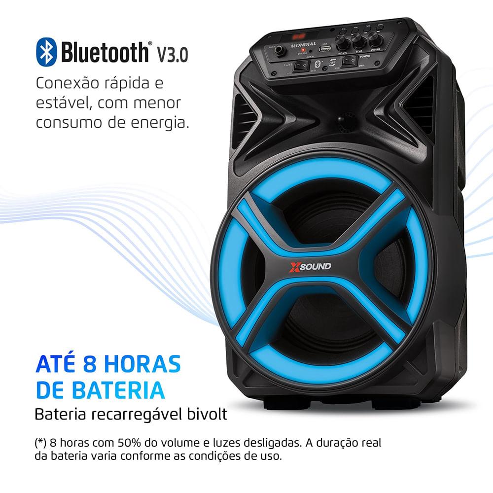 Caixa Amplificada Mondial Preto 400W RMS Bivolt - CM-400-L - 8