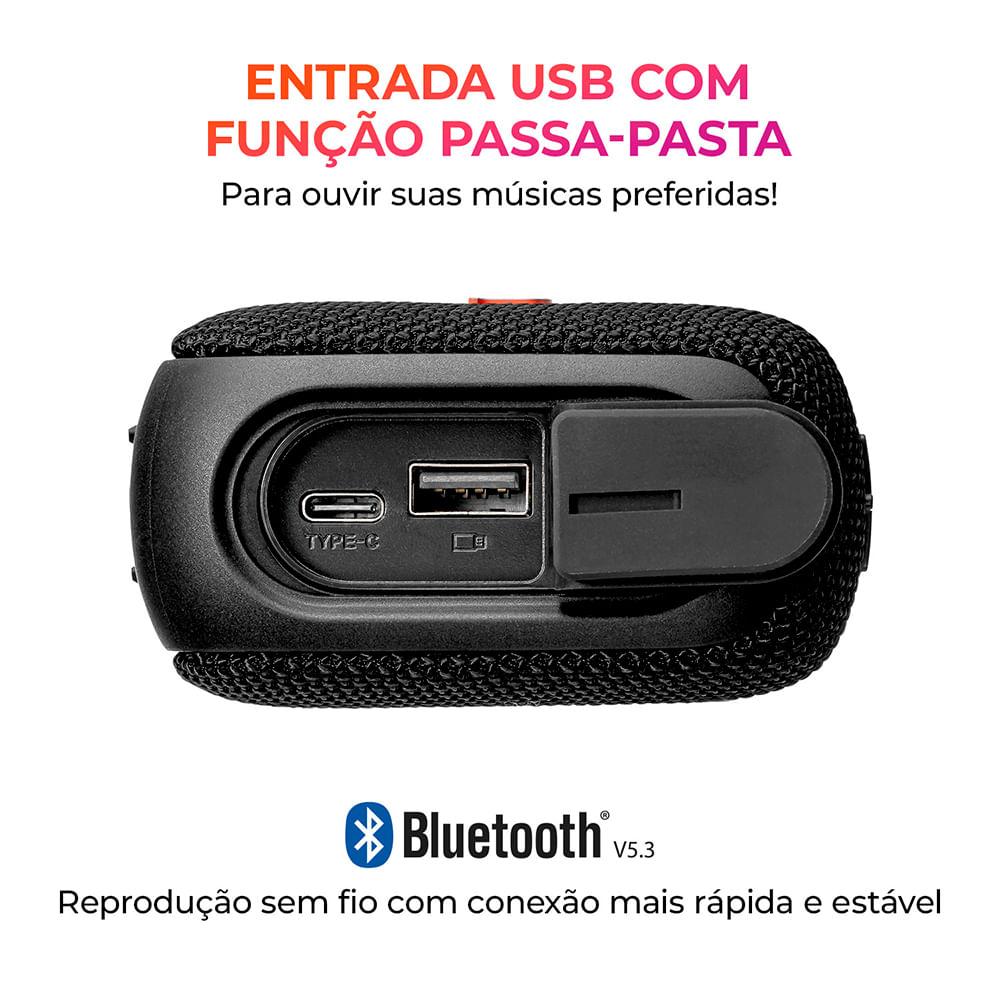 Caixa de Som Speaker AIWA AWS-SP-07-B 7W Bluetooth IPX6 - 6