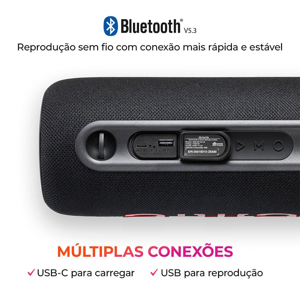 Caixa de Som Speaker AIWA SP-04-LB 40W Bluetooth IPX5 - 9