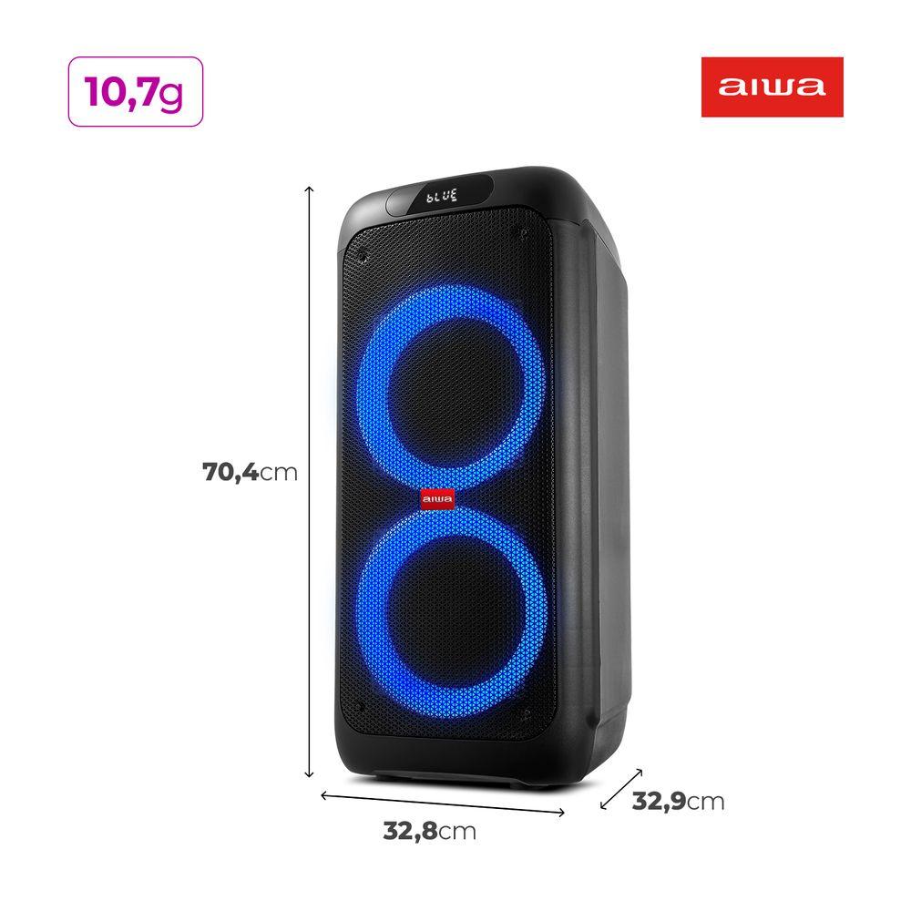 Caixa de Som PartyBox AIWA PB-01 Bluetooth 15H RGB USB TWS Preto - 8