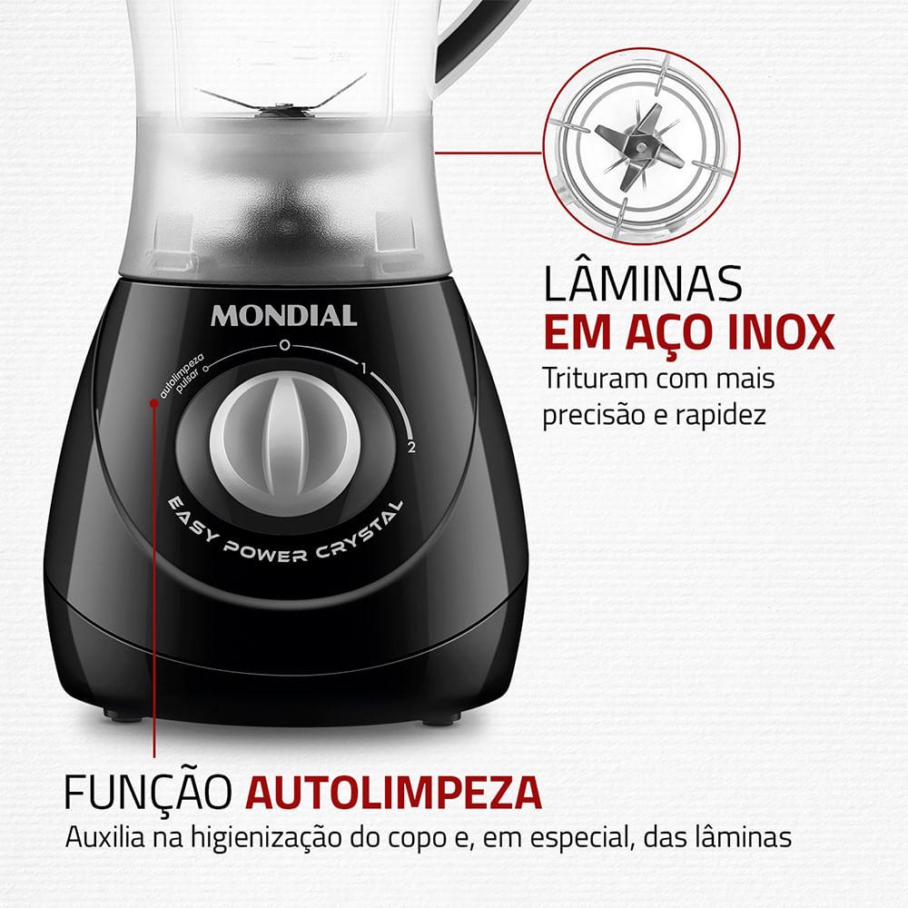Liquidificador Easy Power Mondial Preto 550W L-550-BC - 5