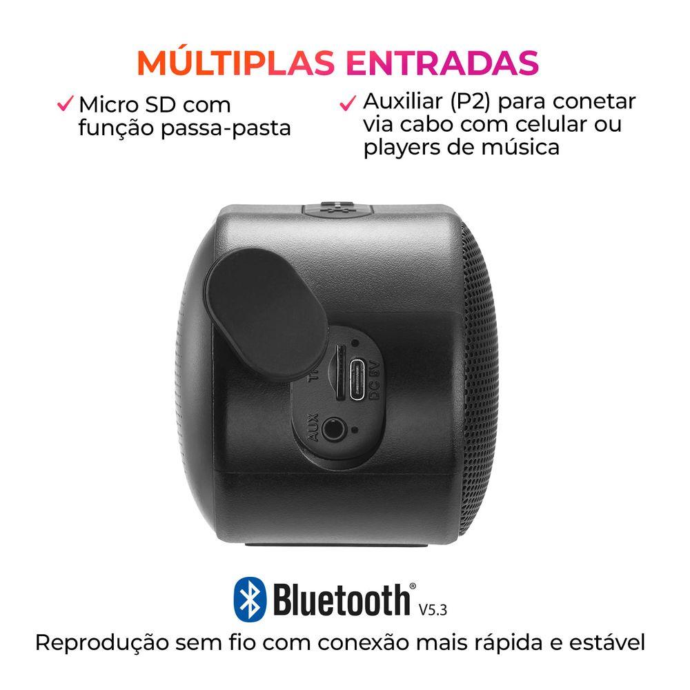 Caixa de Som Speaker AIWA AWS-SP-06-B 10W Bluetooth IPX6 - 7