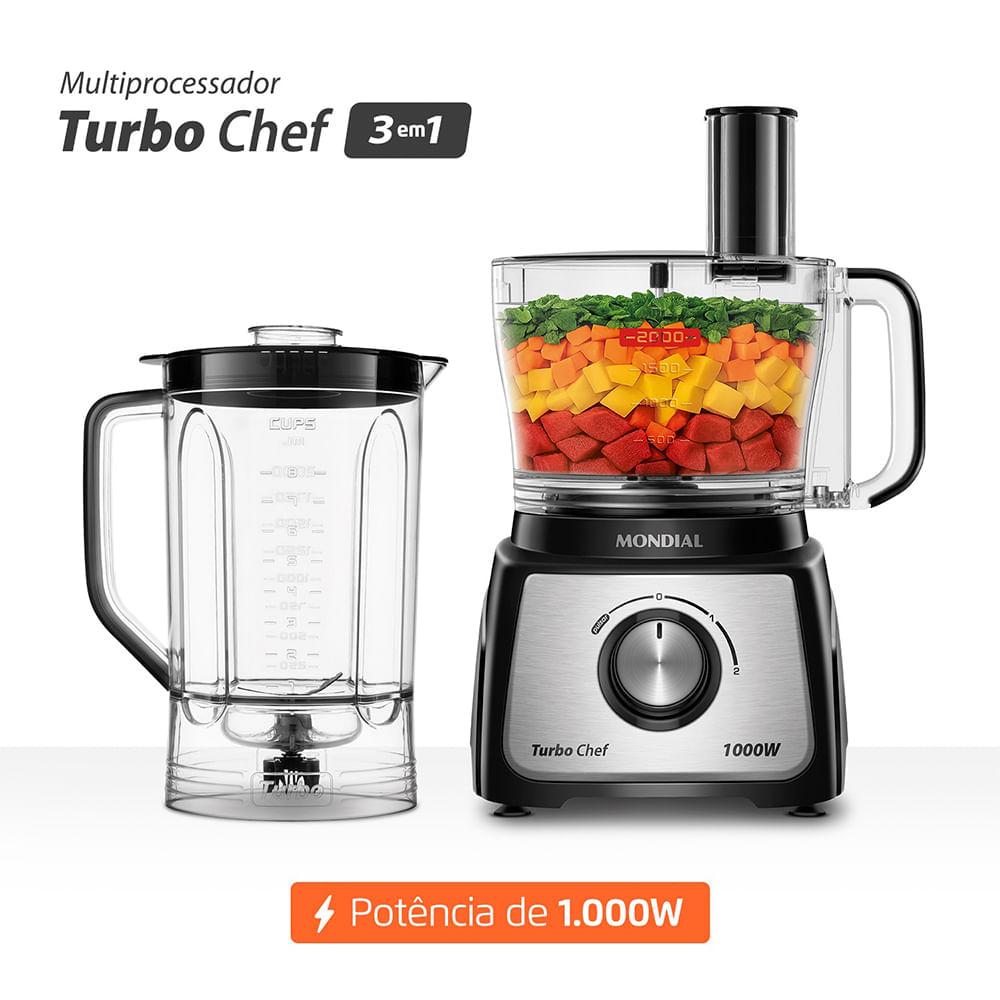 Multiprocessador Turbo Chef 3 em 1 Mondial Preto 1000W- MPN-02-BE - 3