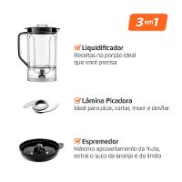 Multiprocessador Turbo Chef 3 em 1 Mondial Preto 1000W- MPN-02-BE