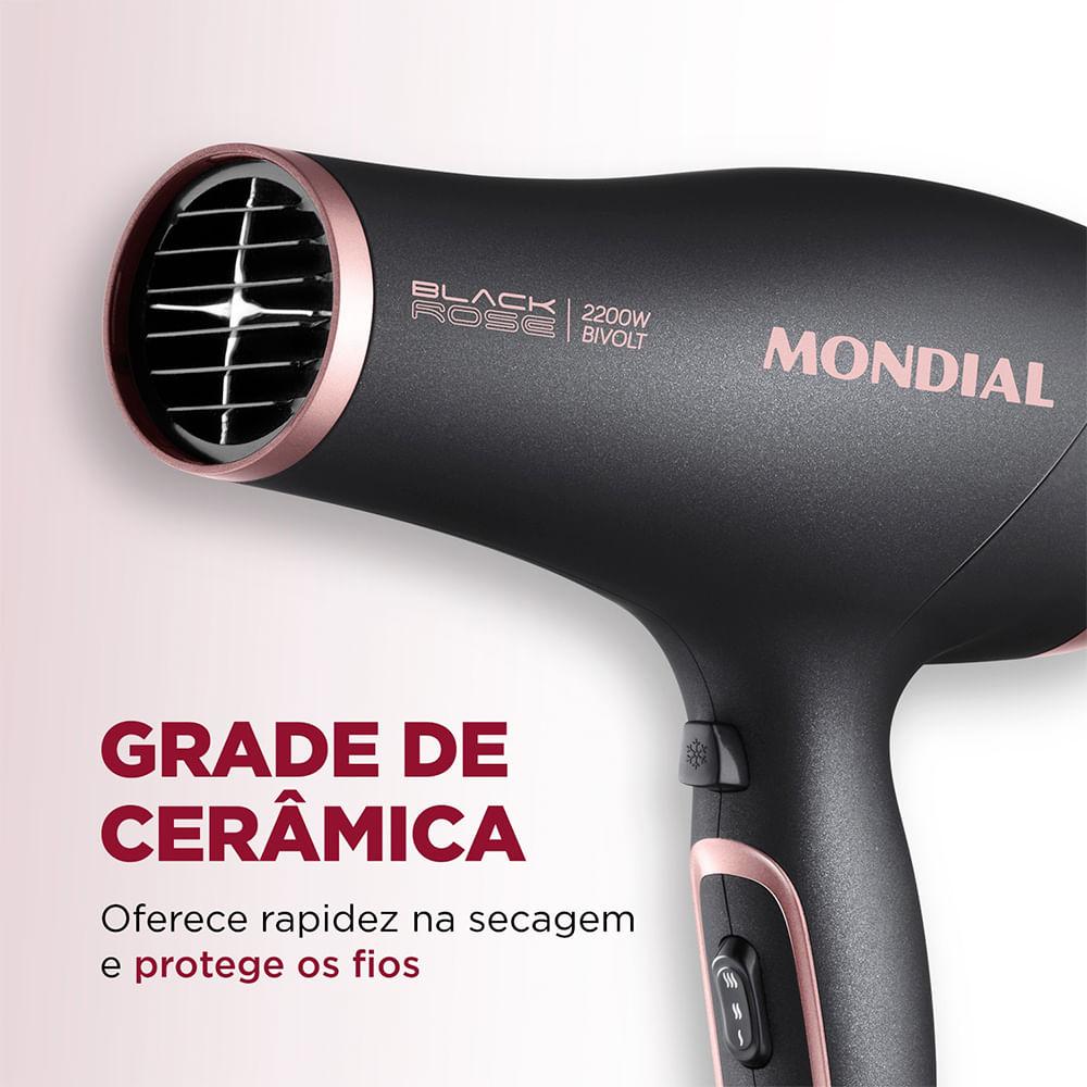 Secador de Cabelos Mondial Preto/Golden Rose 2000W Bivolt - SC-37-BI - 6