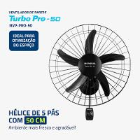 Ventilador de Parede Turbo 50cm Pro 5 Pás Mondial Preto 150W - NVP-PRO-50 - 2