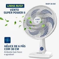 Ventilador de Mesa 30cm Super Power II Mondial Branco 60W - NVSP-30-W2 - 2