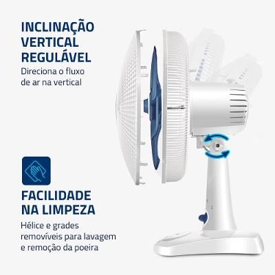Ventilador de Mesa 30cm Super Power II Mondial Branco 60W - NVSP-30-W2