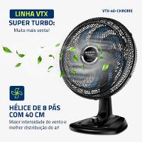 Ventilador de Mesa 40cm Super Turbo Mondial Preto e Azul 140W VTX-40-CHROME - 2