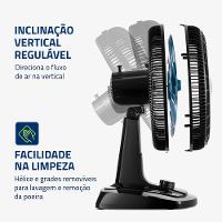 Ventilador de Mesa 40cm Super Turbo Mondial Preto e Azul 140W VTX-40-CHROME - 3