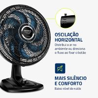 Ventilador de Mesa 40cm Super Turbo Mondial Preto e Azul 140W VTX-40-CHROME