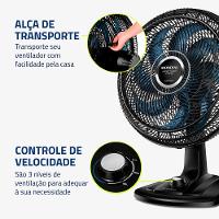 Ventilador de Mesa 40cm Super Turbo Mondial Preto e Azul 140W VTX-40-CHROME - 5