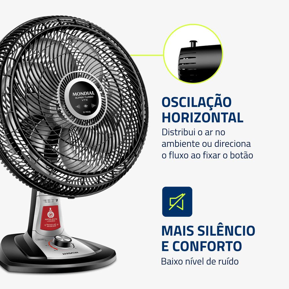 Ventilador de Mesa Mondial Turbo 8 Pás 40 cm Repelente Líquido VTX-40-8P-RL - 5