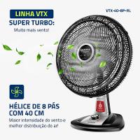 Ventilador de Mesa Mondial Turbo 8 Pás 40 cm Repelente Líquido VTX-40-8P-RL - 2