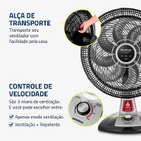 Ventilador de Mesa Mondial Turbo 8 Pás 40 cm Repelente Líquido VTX-40-8P-RL - 6