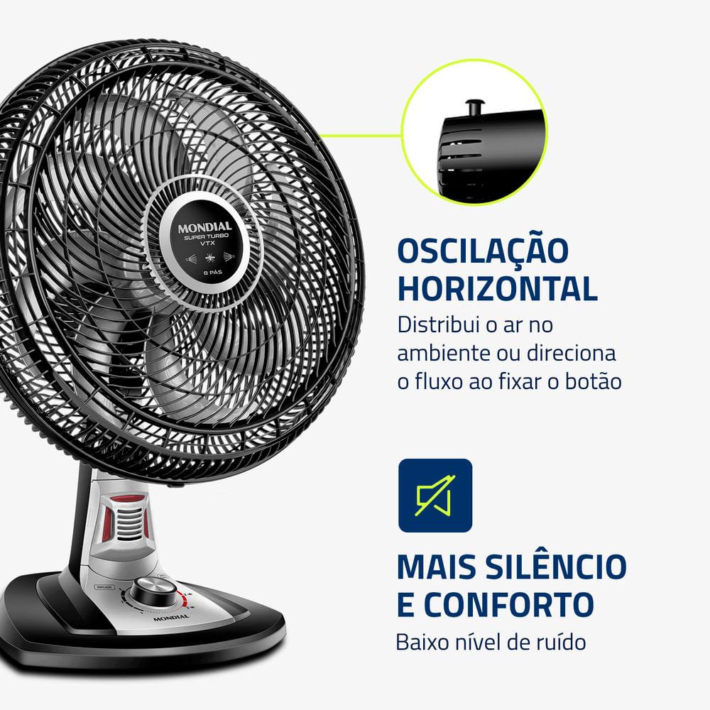 Ventilador de Mesa Mondial Turbo 8 Pás 40 cm Repelente Pastilha VTX-40-8P-RP - 5
