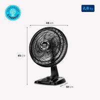 Ventilador de Mesa 40cm Turbo Mondial Preto e Prata 140W VT-40-NB - 6