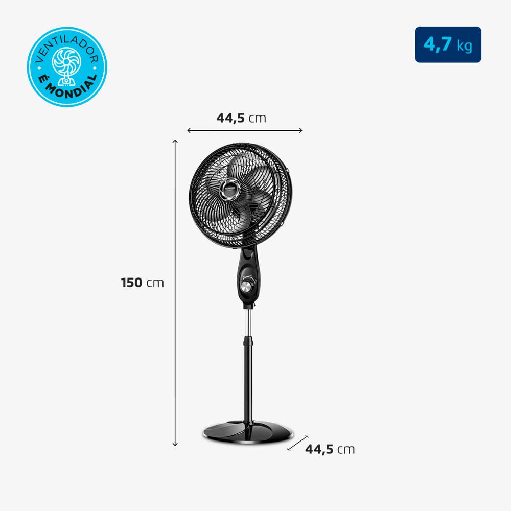 Ventilador de Coluna 30cm Turbo Mondial Preto e Prata 60W VT-30C-NB - 7