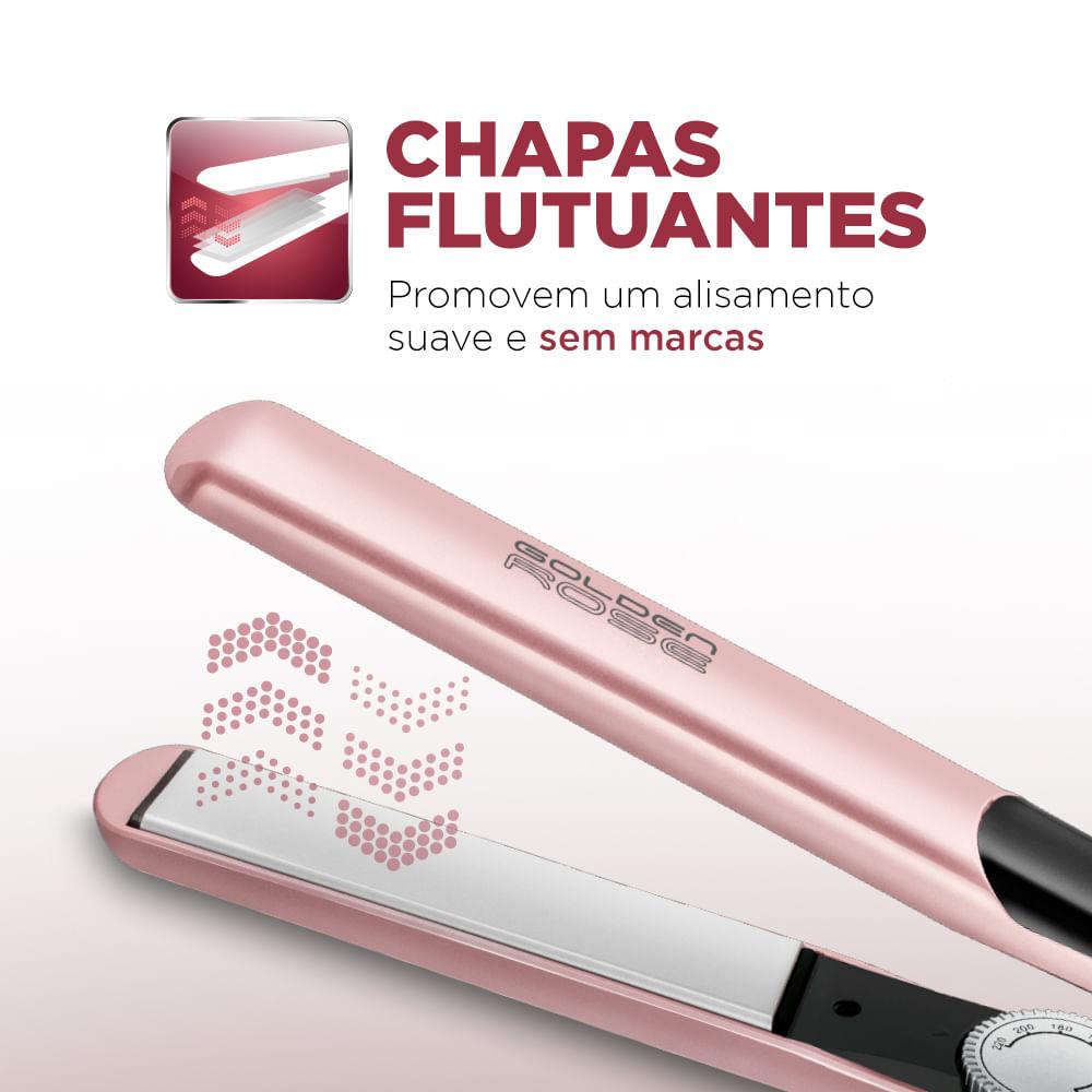Prancha Alisadora Mondial Golden Rose e Preto 45W P-20 - 4