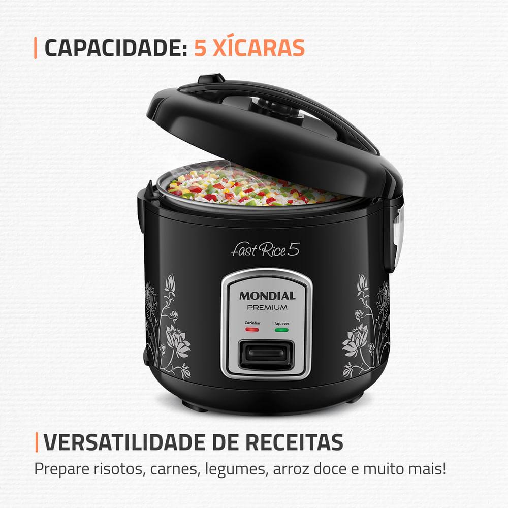 Panela De Arroz Fast Rice 5 Premium Mondial Preto 400W NPE-08-5X - 2