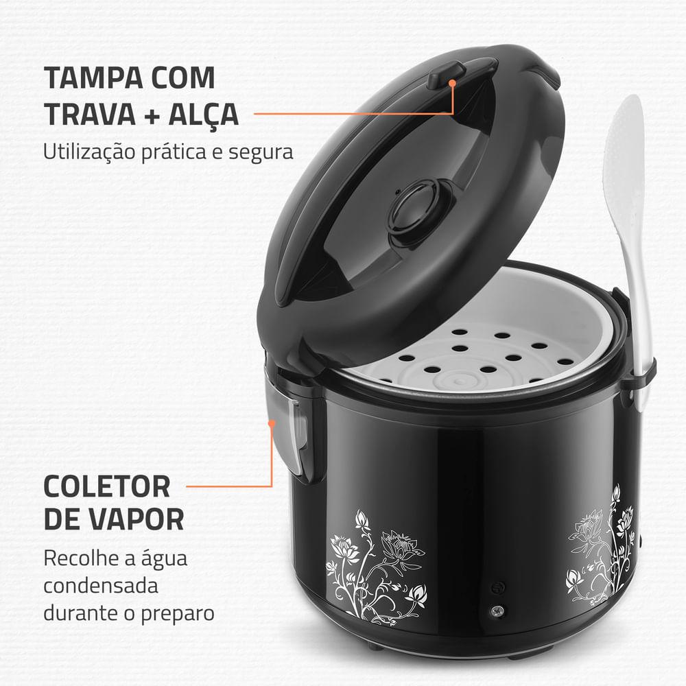 Panela De Arroz Fast Rice 5 Premium Mondial Preto 400W NPE-08-5X - 6
