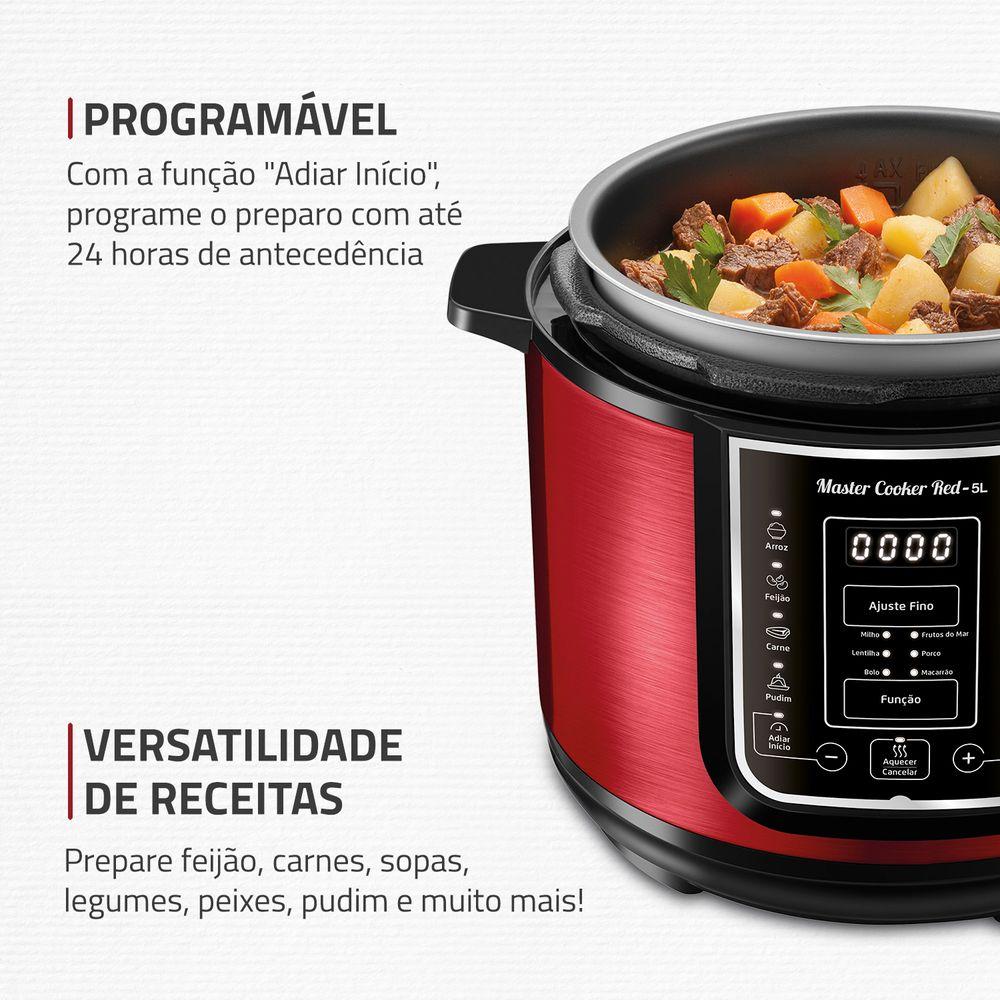 Panela de Pressão Elétrica Mondial Master Cooker Red PE-39 - 3