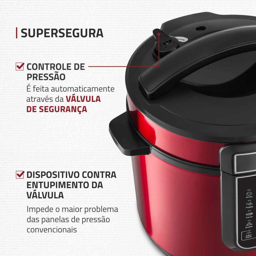 Panela de Pressão Elétrica Mondial Master Cooker Red PE-39 - 5