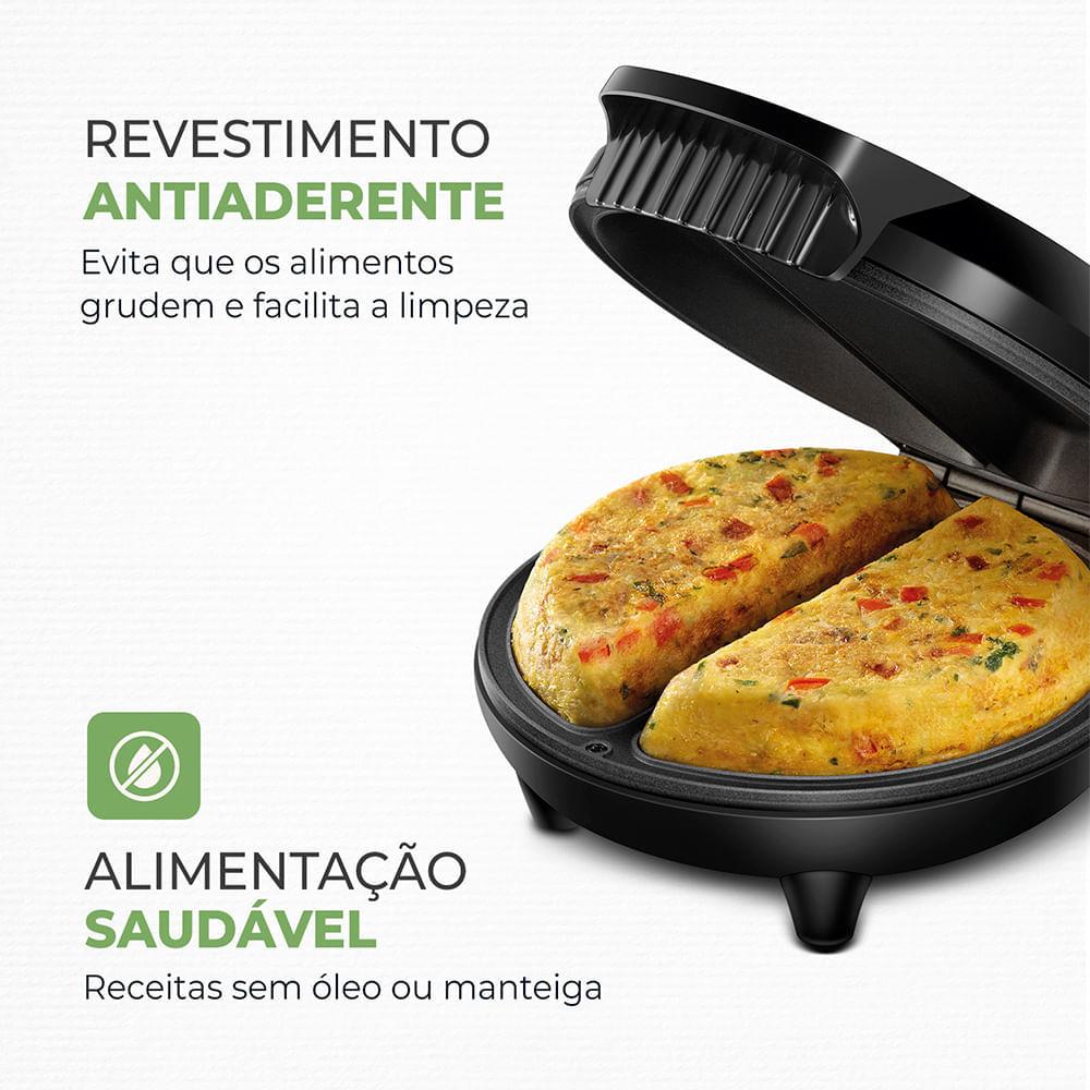 Omeleteira Pratic Omelet II Mondial Preto e Inox 800W OM-04-BI - 2
