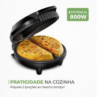 Omeleteira Pratic Omelet II Mondial Preto e Inox 800W OM-04-BI