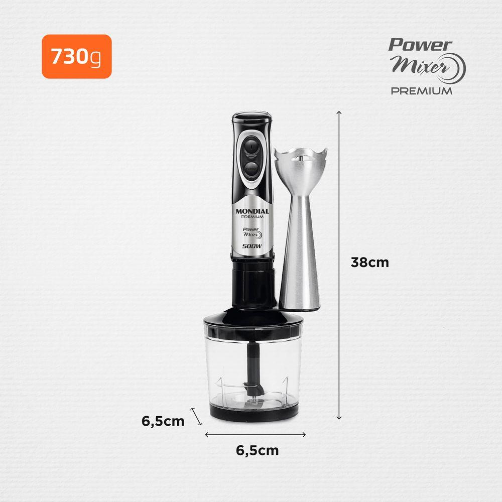 Power Mixer Premium Mondial Preto e Inox 500W M-07 - 7