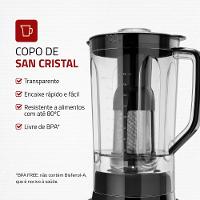Liquidificador Turbo Mondial Preto e Inox 1000W L-1000 BI - 3