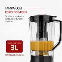 Liquidificador Turbo Mondial Preto e Inox 1000W L-1000 BI - 5