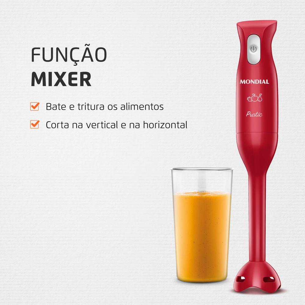 Mixer Pratic Mondial Vermelho 200W M-15-R - 2