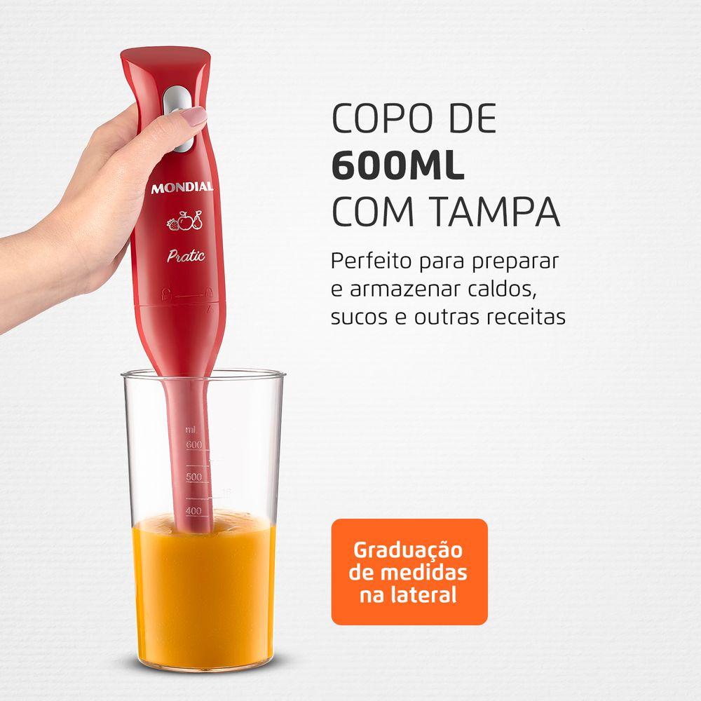 Mixer Pratic Mondial Vermelho 200W M-15-R - 5
