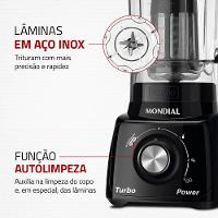 Liquidificador Turbo Power Mondial Preto 550W L-99 FB - 6