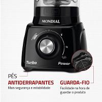 Liquidificador Turbo Power Mondial Preto 550W L-99 FB - 7