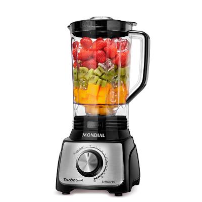 Liquidificador Turbo Mondial Preto e Inox 1100W L-1100 BI