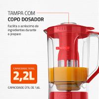 Liquidificador Turbo Power Mondial Vermelho 550W L-99 FR - 1