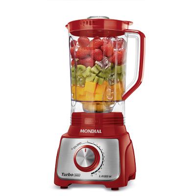 Liquidificador Turbo Mondial Vermelho e Inox 1100W L-1100 RI
