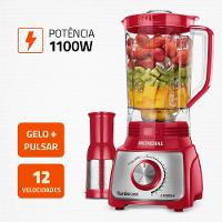 Liquidificador Turbo Mondial Vermelho e Inox 1100W L-1100 RI - 2