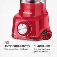 Liquidificador Turbo Mondial Vermelho 900W L-900 FR 2C - 8