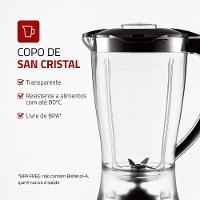 Liquidificador Power 2 Black Mondial Preto e Prata 550W L-28 - 3