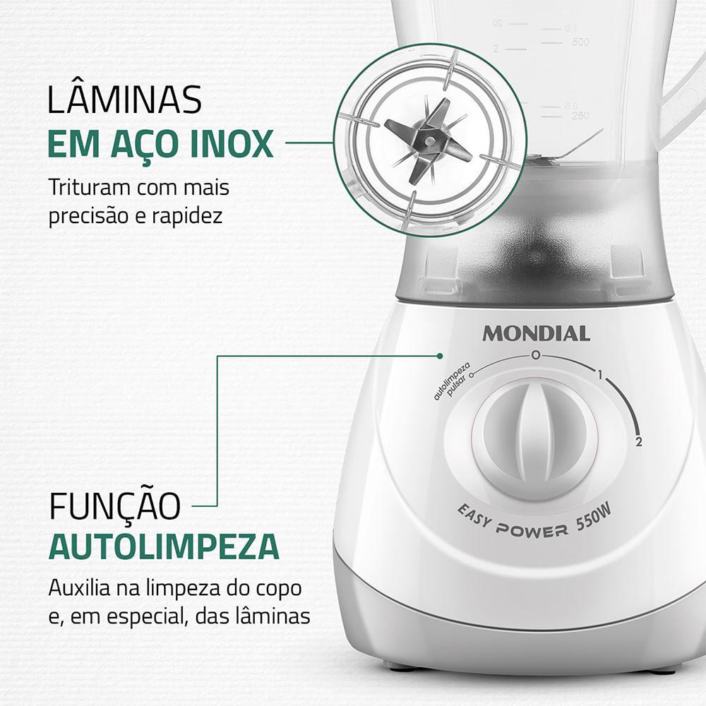 Liquidificador Easy Power Mondial Branco 550W L-550-W - 5