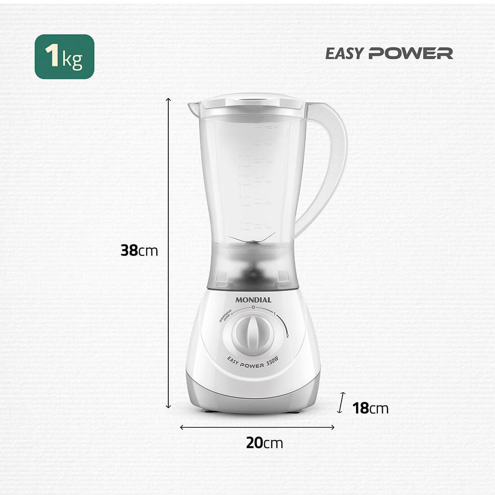 Liquidificador Easy Power Mondial Branco 550W L-550-W - 7