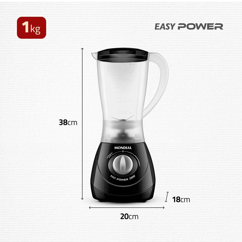 Liquidificador Easy Power Mondial Preto 550W L-550-B - 7