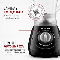 Liquidificador Easy Power Mondial Preto 550W L-550-B - 5