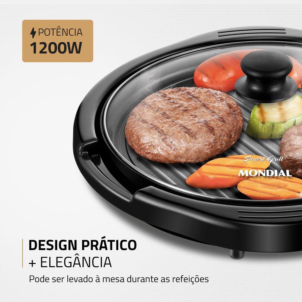 Grill Redondo Smart Grill 30cm Mondial Preto 1200W G-04 - 4