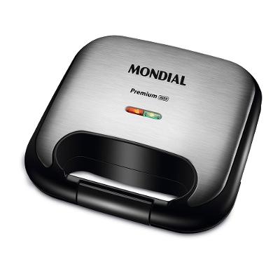 Grill e Sanduicheira Premium Mondial Preto e Inox 750W S-25